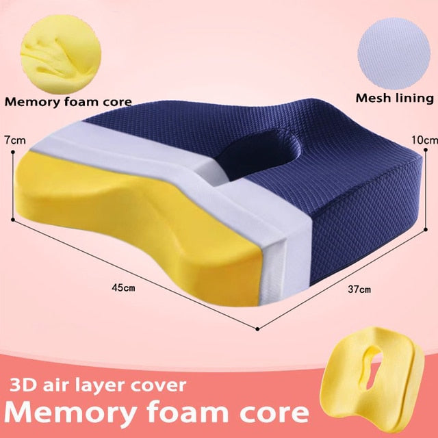 Coussin de siège en mousse à mémoire de forme et oreiller orthopédique