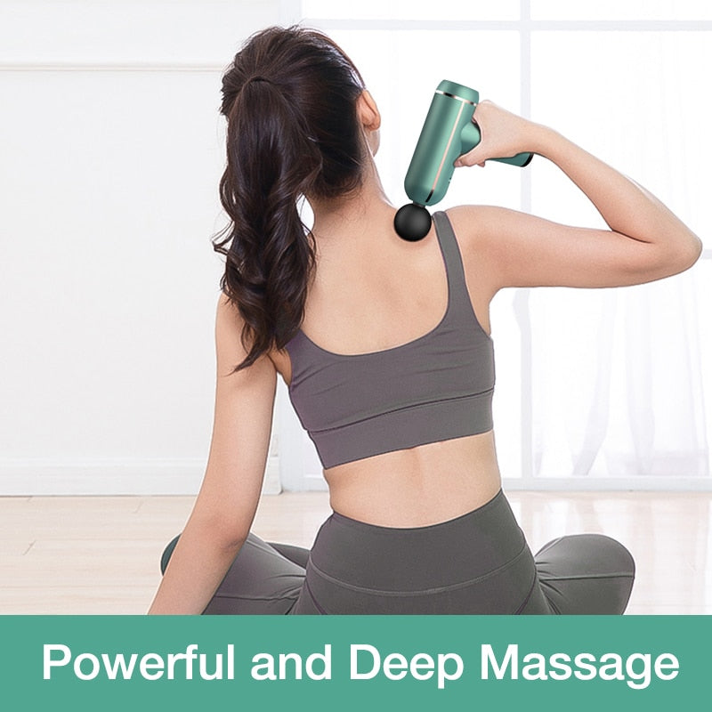 BUXP Portable LCD Massage Gun For Body Neck Back Electric Percussion Massager Deep Tissue Muscle Relaxation Fitness Slimming