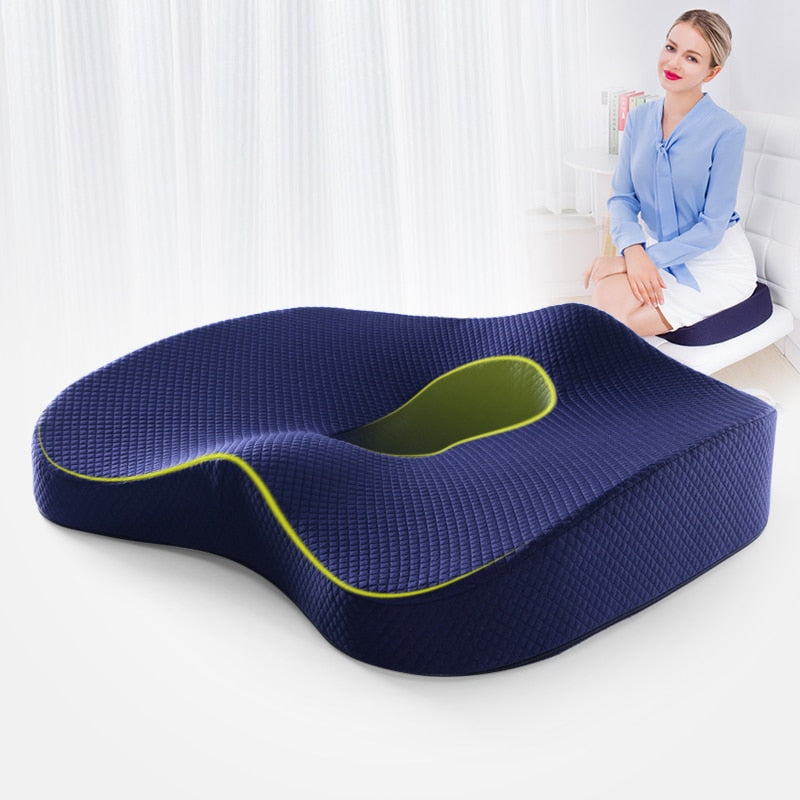 Coussin de siège en mousse à mémoire de forme et oreiller orthopédique