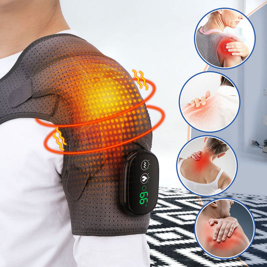 Masseur électrique d'épaule, coussin chauffant, Vibration, ceinture de soutien, soulagement de la douleur, arthrite, attelle de physiothérapie thermique 